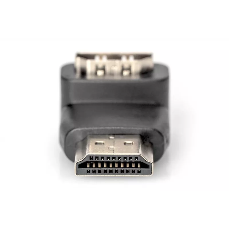 DIGITUS HDMI adapteris, A tipo, 90° kampu M/M, Ultra HD 60p, juodas auksas