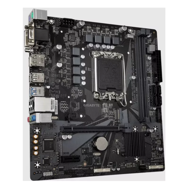 GIGABYTE H610M S2H V2 DDR4 pagrindinė plokštė - palaiko Intel Core 14-os kartos procesorius, 6+1+1 hibridinių fazių skaitmeninis VRM, iki 3200 MHz DDR4 (OC), 1x PCIe 3.0 M.2, GbE LAN, USB 3.2 Gen 1