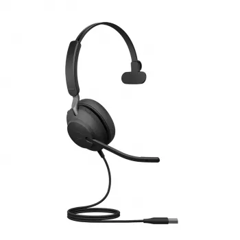 Jabra Evolve2 40 SE USB-A, UC Mono, laidinis, skambučiams/muzikai, 20–20000 Hz, 113 g, ausinės, juodos