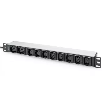 DIGITUS 1U aliumininis PDU montuojamas į stovą 8x C13 2xC19 16A 230VAC 50/60Hz IEC C20 kištukas
