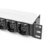 DIGITUS 1U aliumininis PDU montuojamas į stovą 8x C13 2xC19 16A 230VAC 50/60Hz IEC C20 kištukas