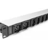 DIGITUS 1U aliumininis PDU montuojamas į stovą 8x C13 2xC19 16A 230VAC 50/60Hz IEC C20 kištukas