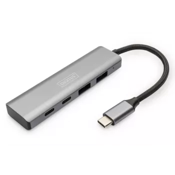 DIGITUS USB-C 4 prievadų HUB 2x USB-A + 2x USB-C Gen2