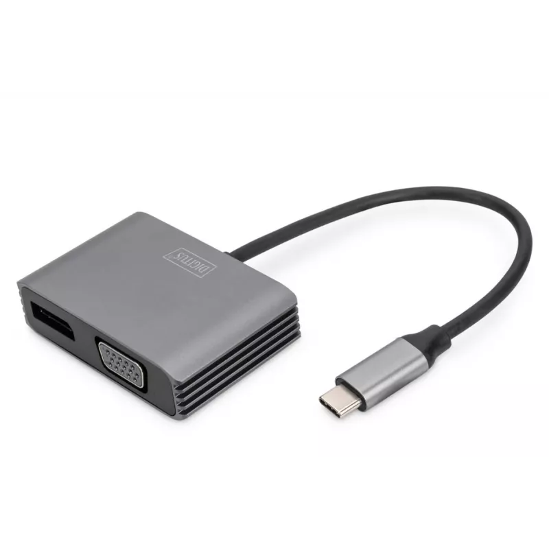 DIGITUS USB Type-CT 4K 2-in-1 DisplayPort + VGA Graphics Adapter