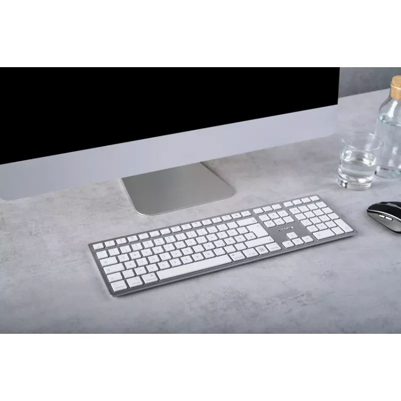 CHERRY KW 9100 plonas FOR MAC klaviatūra universali USB + Bluetooth QWERTZ vokiška Sidabrinė