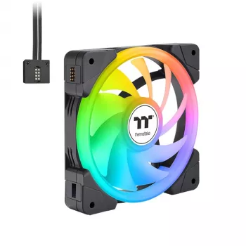 THERMALTAKE PC aušinimo ventiliatorius - SWAFAN EX14 ARGB Sync TT Premium Edition - 14cm - Juodas - 3 vnt.