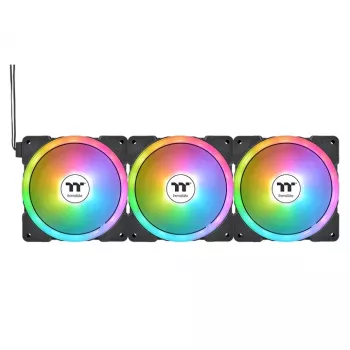 THERMALTAKE PC aušinimo ventiliatorius - SWAFAN EX14 ARGB Sync TT Premium Edition - 14cm - Juodas - 3 vnt.