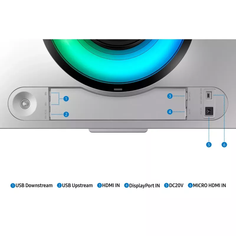 Samsung G95SC kompiuterio monitorius 124,5 cm (49 colių) 5120 x 1440 Dual QHD OLED sidabrinis