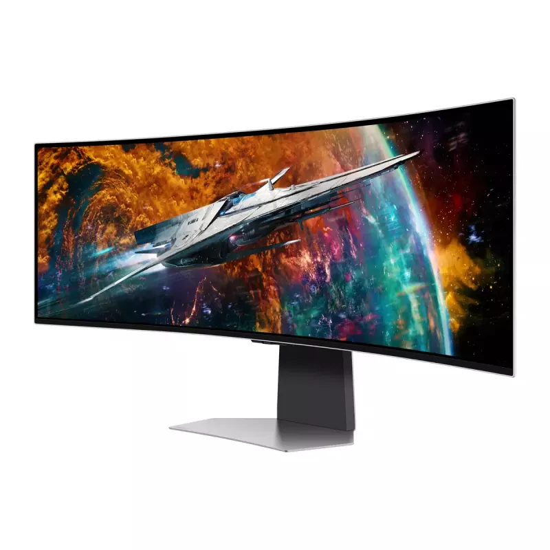 Samsung G95SC kompiuterio monitorius 124,5 cm (49 colių) 5120 x 1440 Dual QHD OLED sidabrinis