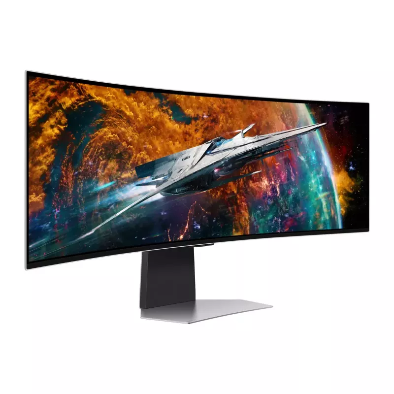 Samsung G95SC kompiuterio monitorius 124,5 cm (49 colių) 5120 x 1440 Dual QHD OLED sidabrinis