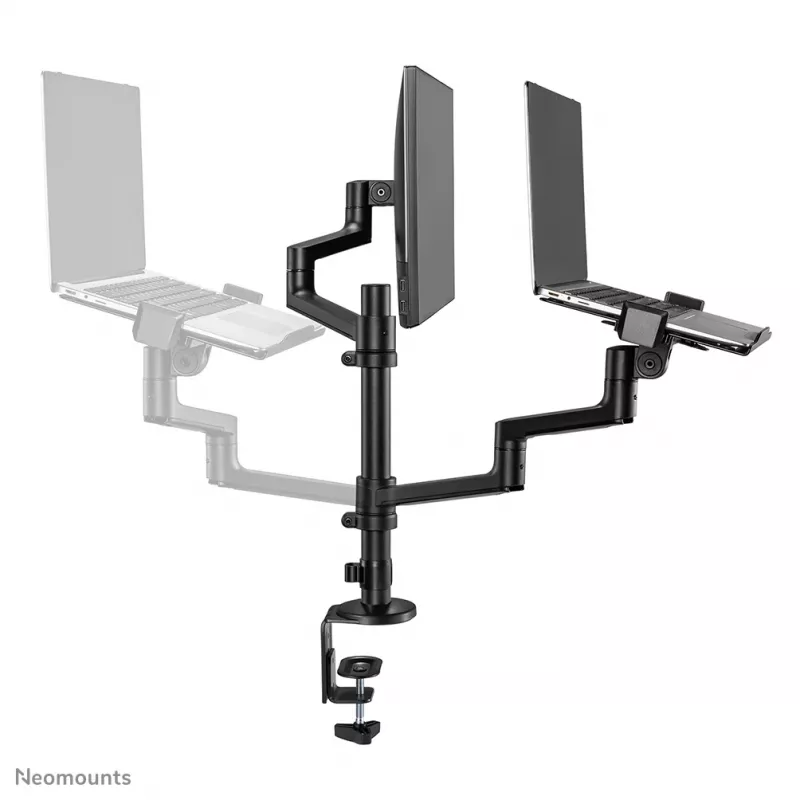 Neomounts DS20-425BL2 Monitoriaus laikiklis su nešiojamojo kompiuterio laikikliu 17-27 col. - taupantis vietą