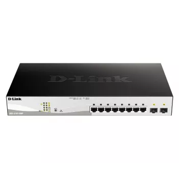 D-Link DGS-1210-10MP valdomas L2 Gigabit Ethernet (10/100/1000) maitinimas per Ethernet (PoE) juoda, pilka