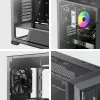PC Midi Tower korpusas XILENCE XG151 — juodas, palaiko ATX/Micro-ATX/Mini-ITX, apatinis PSU, 2x 3,5 colio + 4x 2,5 colio nišos