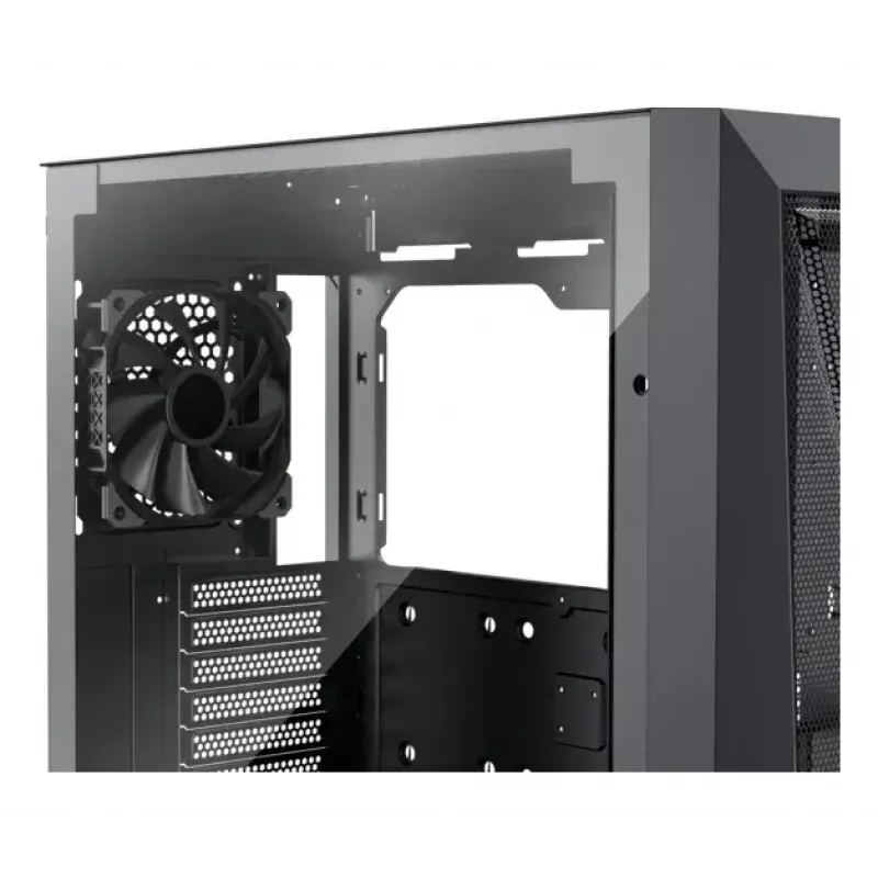 PC Midi Tower korpusas XILENCE XG151 — juodas, palaiko ATX/Micro-ATX/Mini-ITX, apatinis PSU, 2x 3,5 colio + 4x 2,5 colio nišos