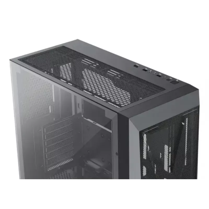PC Midi Tower korpusas XILENCE XG151 — juodas, palaiko ATX/Micro-ATX/Mini-ITX, apatinis PSU, 2x 3,5 colio + 4x 2,5 colio nišos