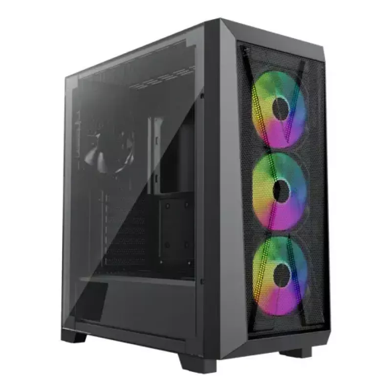 PC Midi Tower korpusas XILENCE XG151 — juodas, palaiko ATX/Micro-ATX/Mini-ITX, apatinis PSU, 2x 3,5 colio + 4x 2,5 colio nišos