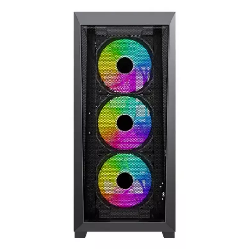 PC Midi Tower korpusas XILENCE XG151 — juodas, palaiko ATX/Micro-ATX/Mini-ITX, apatinis PSU, 2x 3,5 colio + 4x 2,5 colio nišos
