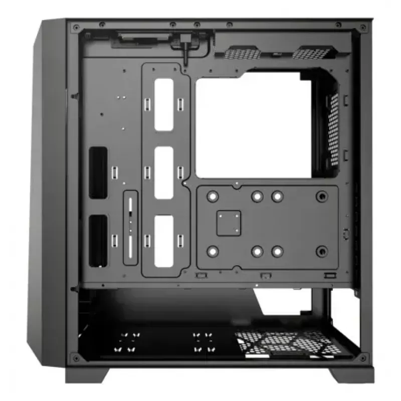 PC Midi Tower korpusas XILENCE XG151 — juodas, palaiko ATX/Micro-ATX/Mini-ITX, apatinis PSU, 2x 3,5 colio + 4x 2,5 colio nišos