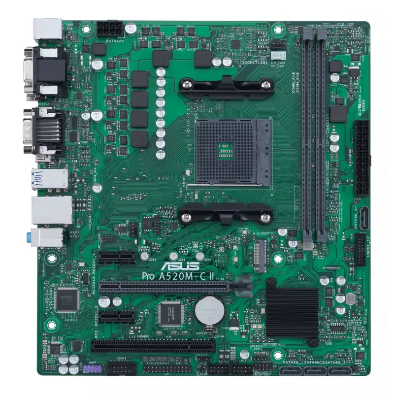 ASUS PRO A520M-C II/CSM AMD A520 lizdas AM4 mikro ATX
