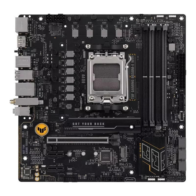 Motininė plokštė ASUS TUF GAMING B650M‑E WIFI, AMD B650, Socket AM5, micro ATX, DDR5, 4x DIMM, 128GB, Wi‑Fi 6, Bluetooth 5.2