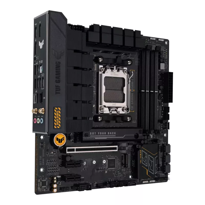 Motininė plokštė ASUS TUF GAMING B650M‑E WIFI, AMD B650, Socket AM5, micro ATX, DDR5, 4x DIMM, 128GB, Wi‑Fi 6, Bluetooth 5.2