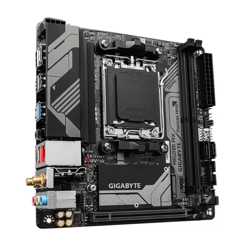 GIGABYTE A620I AX pagrindinė plokštė, AMD A620, lizdas AM5, Mini-ITX