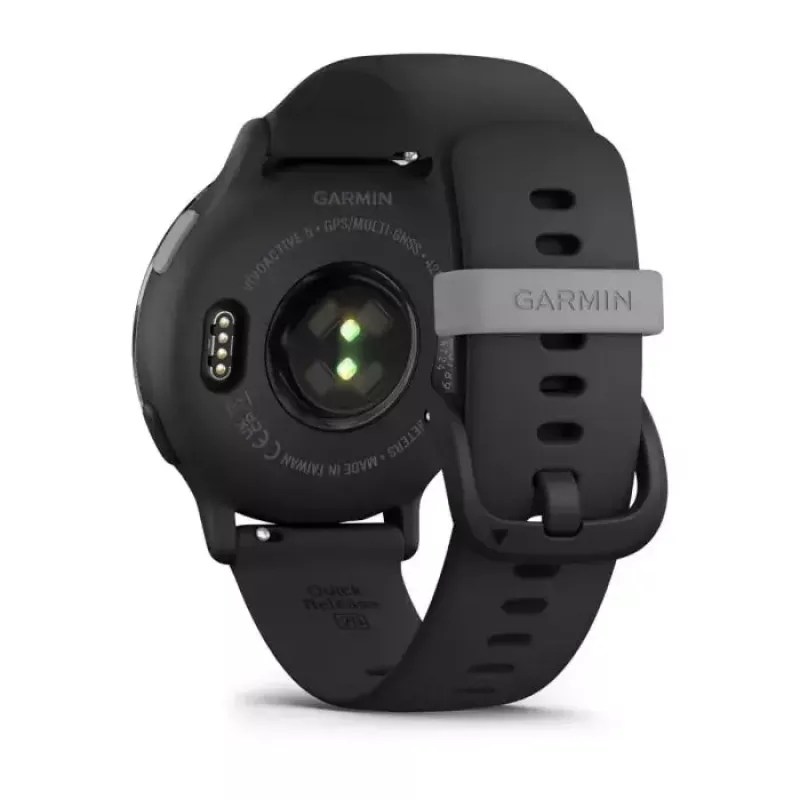 Išmanusis laikrodis GARMIN Vivoactive 5 Juoda — 42 mm korpusas, AMOLED 1,2 col., GPS/GLONASS/Galileo, 5 ATM, optinis ŠSD, SpO2, 11 d. baterija