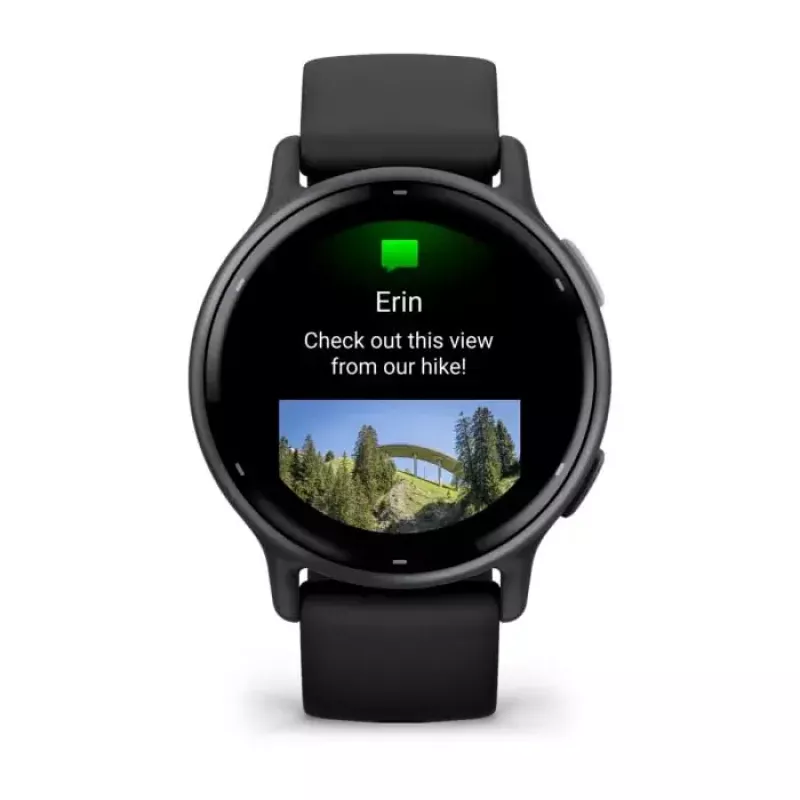 Išmanusis laikrodis GARMIN Vivoactive 5 Juoda — 42 mm korpusas, AMOLED 1,2 col., GPS/GLONASS/Galileo, 5 ATM, optinis ŠSD, SpO2, 11 d. baterija