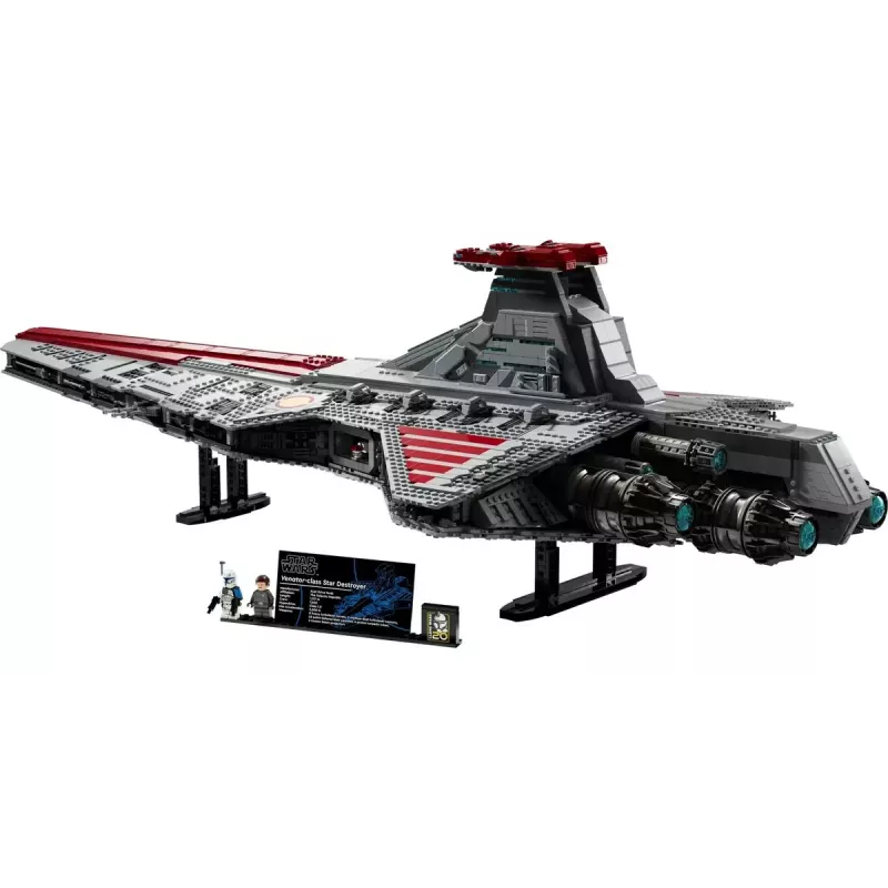LEGO Star Wars Republic Venator Class Attack Cruiser 75367 — konstravimo rinkinys, 5 374 vnt., 320×1 090×540 mm, 2 minifigūrėlės, amžius 18+