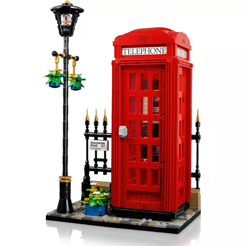 Konstruktorius LEGO raudona Londono telefono būdelė 21347 – modulinis kolekcinis rinkinys, 1460 dalių, 18+
