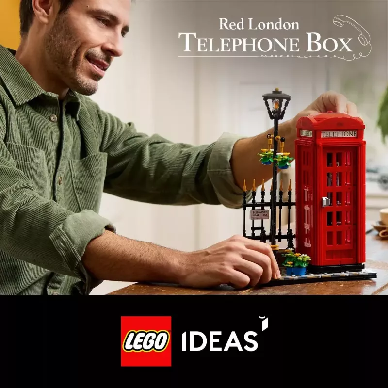 Konstruktorius LEGO raudona Londono telefono būdelė 21347 – modulinis kolekcinis rinkinys, 1460 dalių, 18+