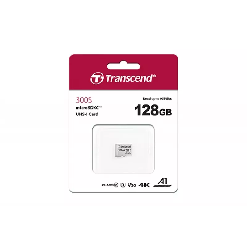 TRANSCEND Micro Sdxc kortelė 300s 128GB Uhs-i U3 be adapterio