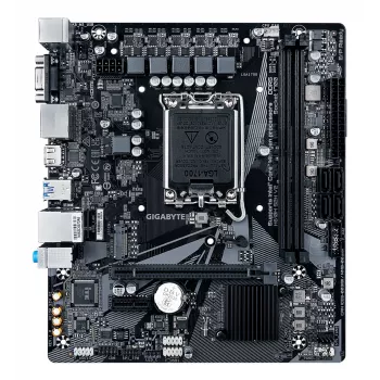 GIGABYTE H610M S2H V2 pagrindinė plokštė – palaiko Intel Core 14-os kartos procesorius, 4+1+1 hibridinių fazių skaitmeninį VRM, iki 5600 MHz DDR5, 1xPCIe 3.0 M.2, GbE LAN, USB 3.2 Gen 1