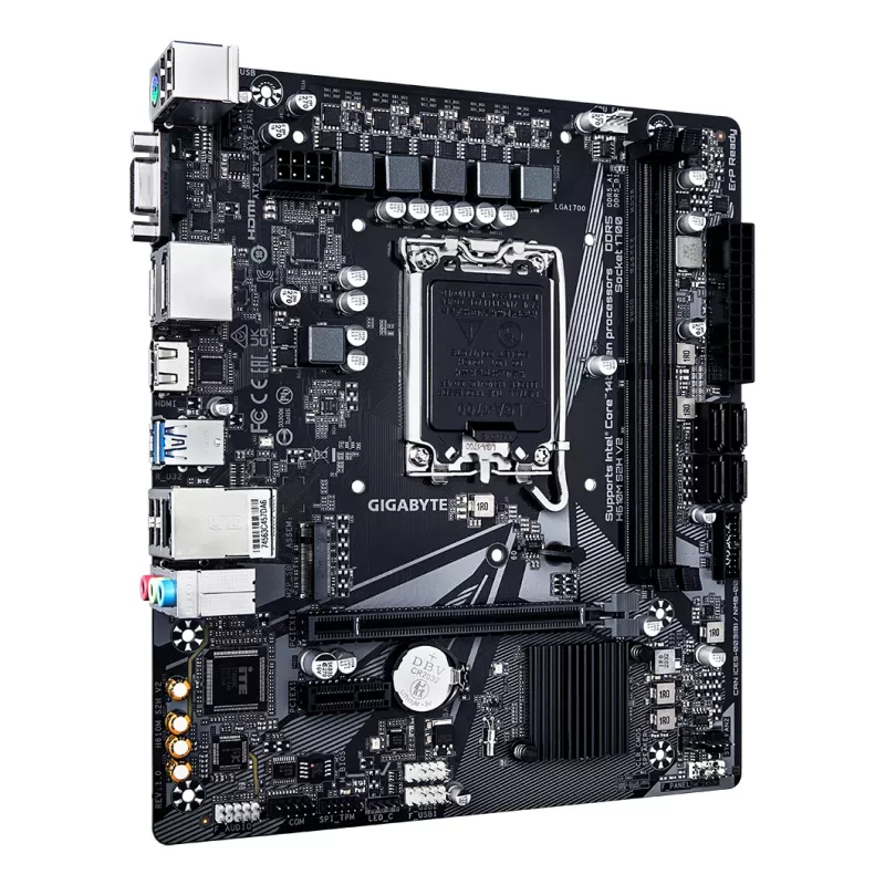 GIGABYTE H610M S2H V2 pagrindinė plokštė – palaiko Intel Core 14-os kartos procesorius, 4+1+1 hibridinių fazių skaitmeninį VRM, iki 5600 MHz DDR5, 1xPCIe 3.0 M.2, GbE LAN, USB 3.2 Gen 1