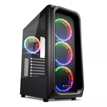 Kompiuterio korpusas Sharkoon TK5M RGB ATX stalinių kompiuterių juodas
