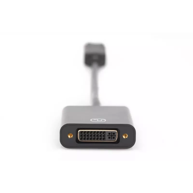 DIGITUS ASSMANN DisplayPort adapterio laidas, DP - DVI (24+5) M/F, 15cm su fiksavimu, DP 1.2 suderinamas, CE juodas