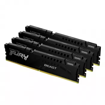 Kingston Technology FURY Beast 128 GB 5200 MT/s DDR5 CL40 DIMM (4 rinkinys) Juoda XMP