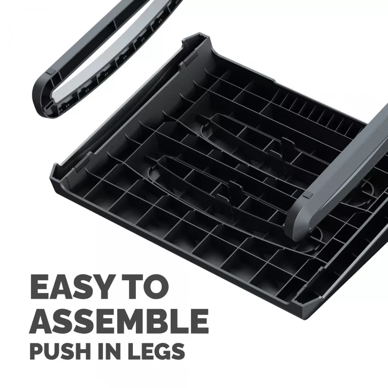 Fellowes Pėdų atrama po stalu - Breyta ergonominė pėdų atrama su tekstūruotu paviršiumi - Pėdų atrama biurui ir namams - Juoda