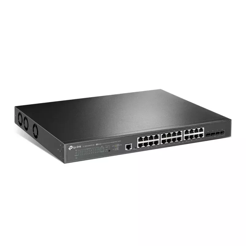 TP-Link Omada 24 prievadų 2.5GBASE-T ir 4 prievadų 10GE SFP+ L2+ valdomas komutatorius su 16 PoE+ ir 8 PoE++ prievadais