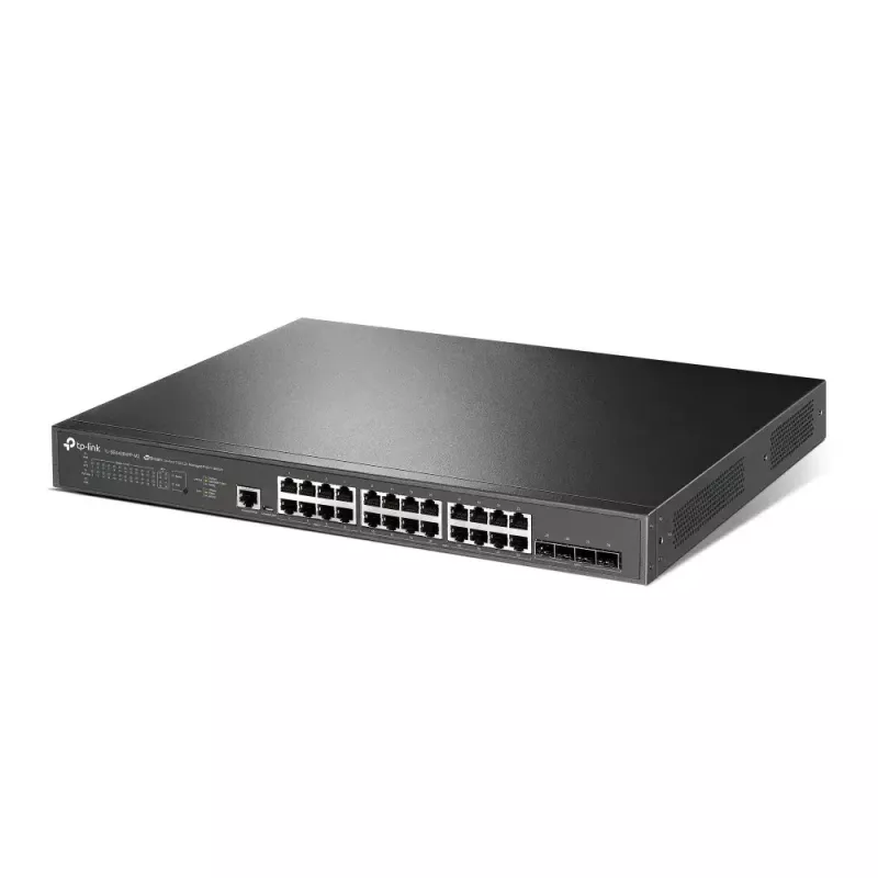 TP-Link Omada 24 prievadų 2.5GBASE-T ir 4 prievadų 10GE SFP+ L2+ valdomas komutatorius su 16 PoE+ ir 8 PoE++ prievadais