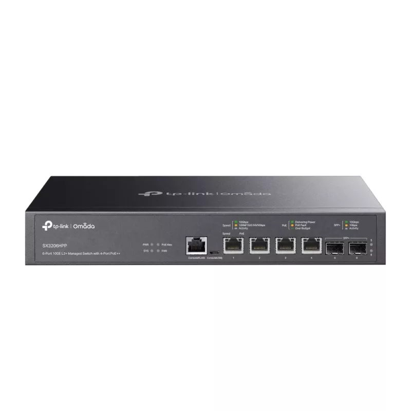 Valdomas komutatorius TP-Link JetStream TL-SX3206HPP 6 prievadų 10GE L2+ 4 prievadų PoE++