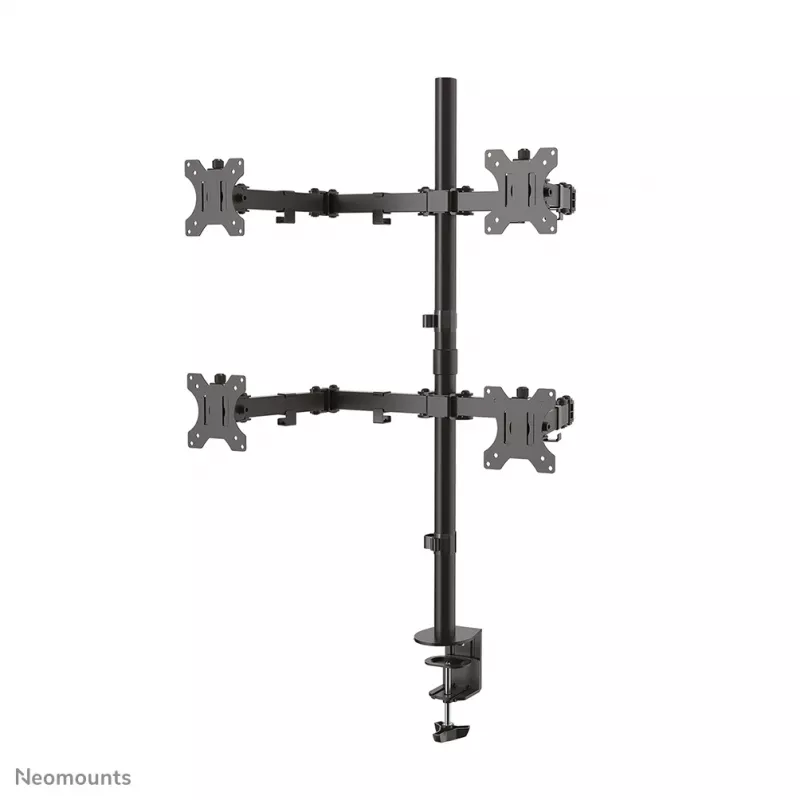 Neomounts FPMA-D550D4Juoda monitoriaus laikiklis 13-32 colių, Spaustuvas / Grometas, 6 kg, 33 cm (13 colių), 81,3 cm (32 colių), 100 x 100 mm, Juoda