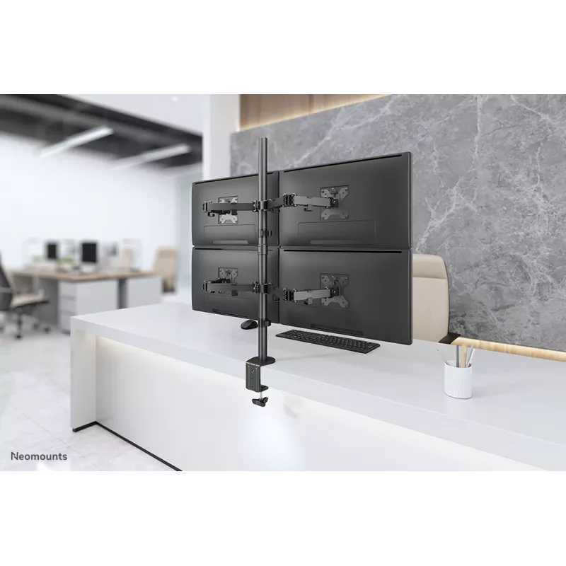 Neomounts FPMA-D550D4Juoda monitoriaus laikiklis 13-32 colių, Spaustuvas / Grometas, 6 kg, 33 cm (13 colių), 81,3 cm (32 colių), 100 x 100 mm, Juoda
