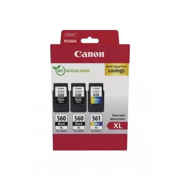 Canon 3712C009 rašalo kasetė 3 vnt. originali didelės (XL) išeigos juoda, žydra, purpurinė, geltona