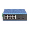 DIGITUS Industrial 8+2-Port Fast Ethernet Switch 8 Port FE RJ45 2 GE SFP Ports
