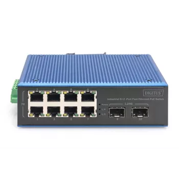 Nevaldomas komutatorius DIGITUS DN-651147 8+2 prievadų Fast Ethernet PoE 1 Gbit/s