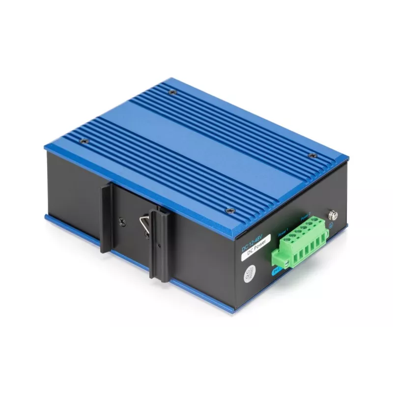 DIGITUS Industrial 8+2 prievadų Gigabit Ethernet PoE komutatorius, 8 prievadai GE PoE RJ45, 2 GE SFP prievadai
