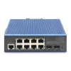 DIGITUS Industrial 8+2 prievadų L2 valdomas gigabitinis eterneto komutatorius 8x GE RJ45 + 2 SFP prievadai