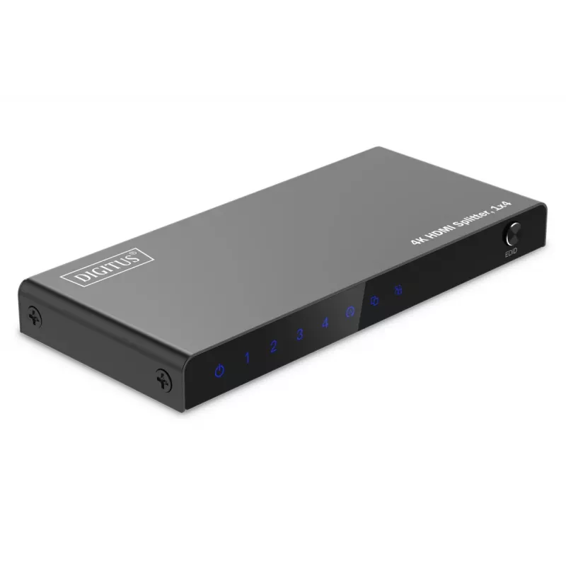 DIGITUS 1x4 HDMI skirstytuvas. 4K/60Hz HDCP 2.3. EDID valdymas