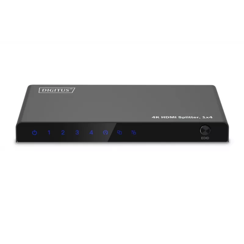 DIGITUS 1x4 HDMI skirstytuvas. 4K/60Hz HDCP 2.3. EDID valdymas